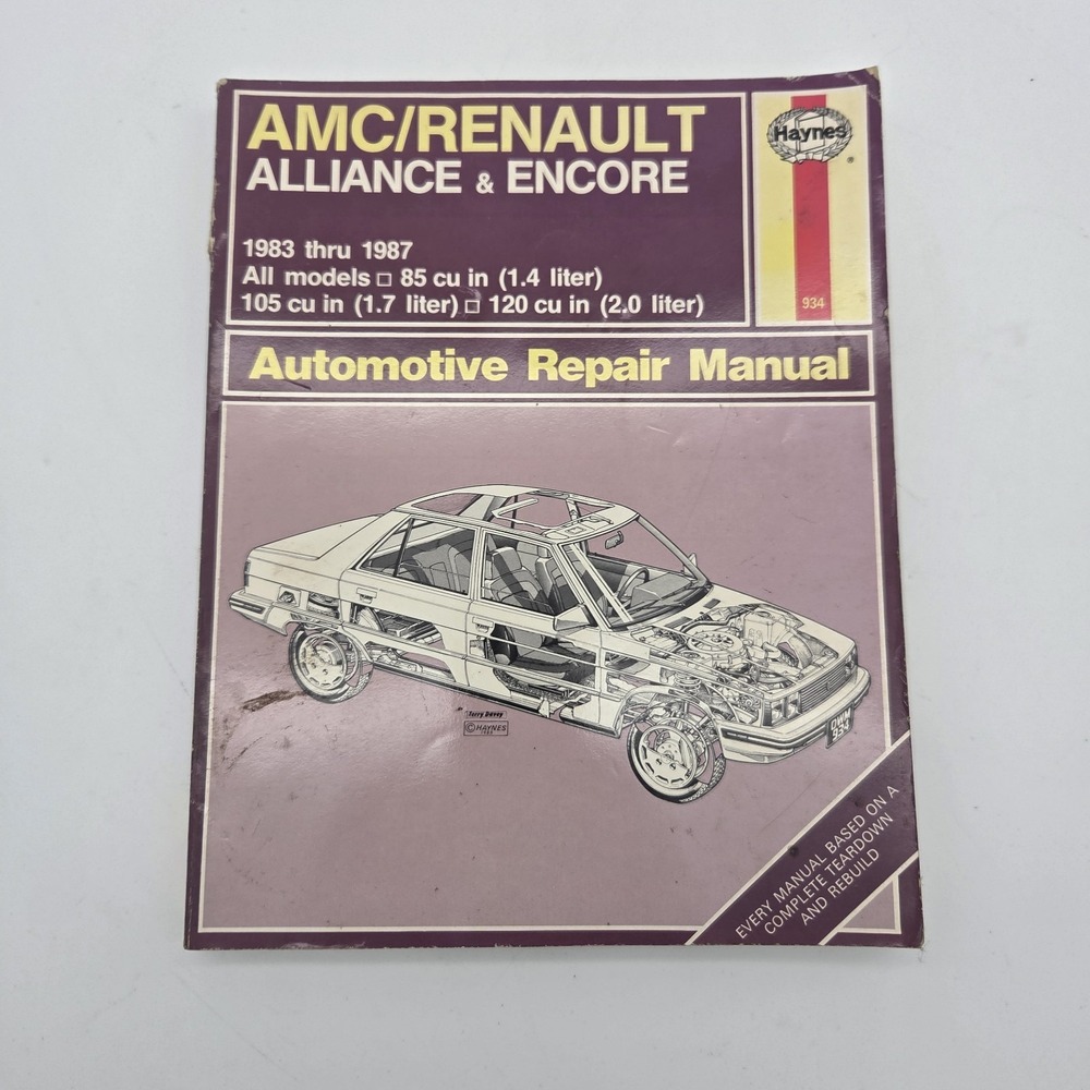 Haynes  Auto Repair Manual 1983-1987 AMC/Renault Alliance & Encore